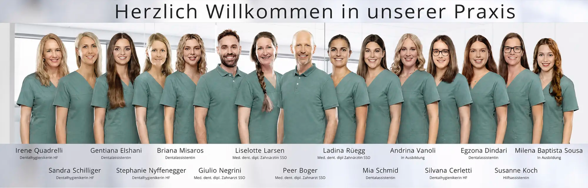 Teamfoto der Zahnarztpraxis Boger Larsen in Küssnacht am Rigi fotografiert von Fotoatelier Mariano