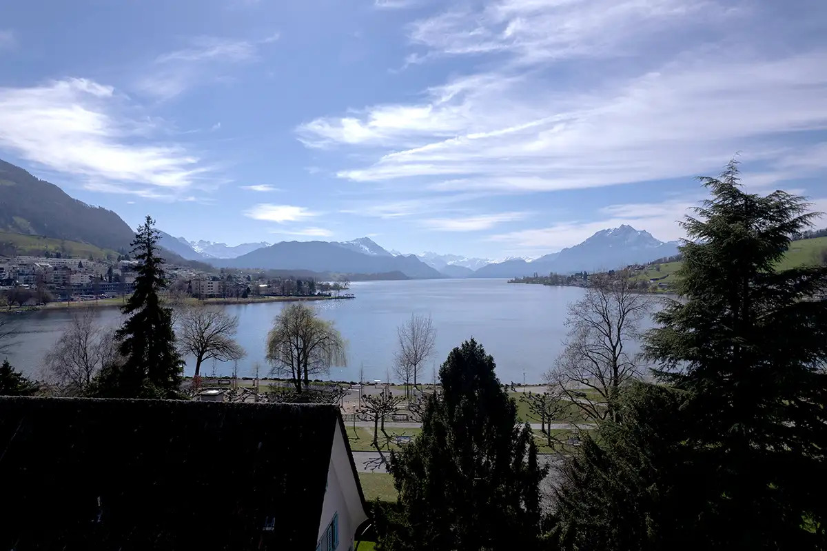 See- und Bergblick als Lageaufnahme für Immobilienfotografie in Küssnacht