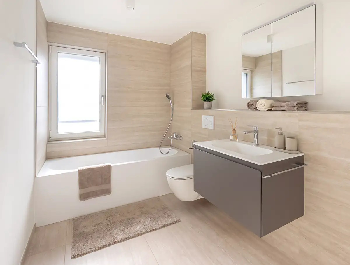 Modernes Badezimmer einer sanierten Mietwohnung in Küssnacht am Rigi